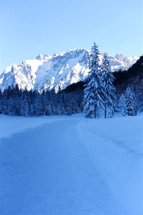 Winter Landscape in Mittenwald, Bavarian Alps Stock Photo - Image of mittenwald, path: 276006204