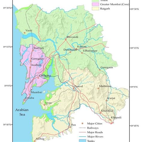 4. Population density (persons/km 2 ) map of Mumbai Metropolitan Region... | Download Scientific ...