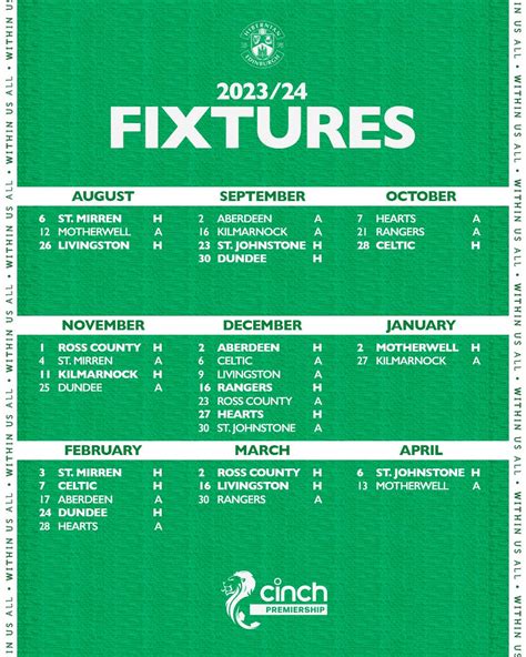 Hibernian Football Club on Twitter: "Our 2023/24 @spfl Fixtures 🗓"