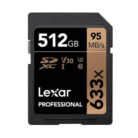 Lexar 512GB SD Card SDXC UHS-I Professional 633x Full HD Camera DSLR TF Memory Card U3 4K 95MB/s