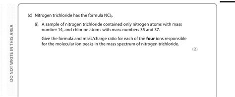 Solved (c) Nitrogen trichloride has the formula NC13. (i) A | Chegg.com