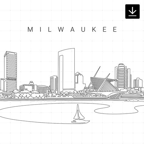 Milwaukee Skyline Vector Art - Digital Download - EVERLINEART