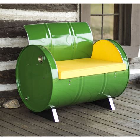 Drum Barrel Green Metal Armchair | Barrel furniture, Metal armchair ...