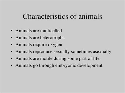 PPT - Characteristics of animals PowerPoint Presentation, free download ...