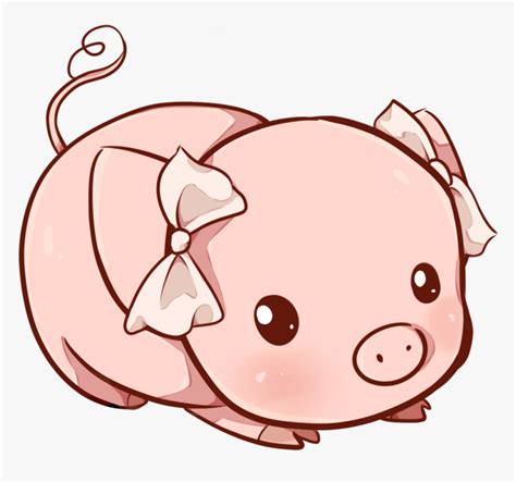 #pig #piggy #pink #cute #baby #freetoedit - Cute Pig Drawing, HD Png Download - kindpng