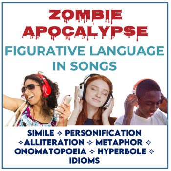 Zombie Apocalypse Figurative Language in Songs Middle School - FUN!