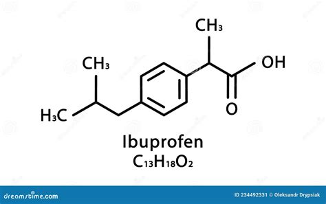 Ibuprofen Molecular Structure. Ibuprofen Skeletal Chemical Formula. Chemical Molecular Formula ...