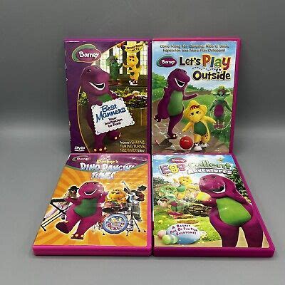 Lot of 4 Barney DVDs Best Manners, Let's Play Outside, Dino Dancin ...