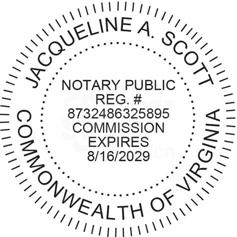 Notary Stamp for Virginia State - Round - Notary Stamps & Supplies