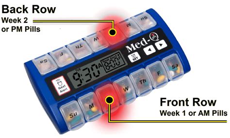 MED-Q 7 day pill Dispenser with removable daily pill boxes