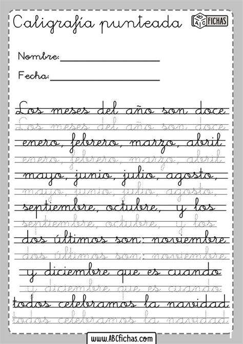 Fichas De Caligrafía Para Imprimir Abc Fichas | Free Download Nude ...