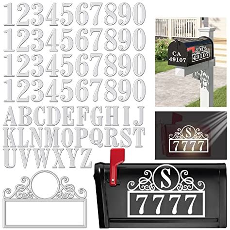 Mailbox Numbers Reflective Stickers, Dadop 66 Pieces Waterproof FadeResistant Vinyl Letter ...