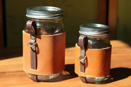 The Chug-A-Lug Turns a Mason Jar Into a Beautiful Leather-Wrapped Mug | Foodiggity