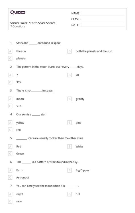 50+ Earth & Space Science worksheets on Quizizz | Free & Printable