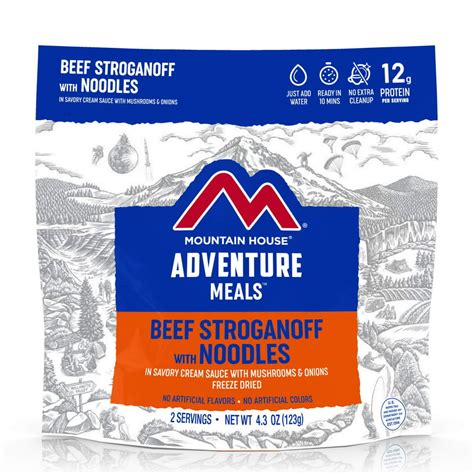 Oregon Freeze Dry, Mountain House Freeze Dried Beef Stroganoff with Noodles, 2 Servings per Pack ...