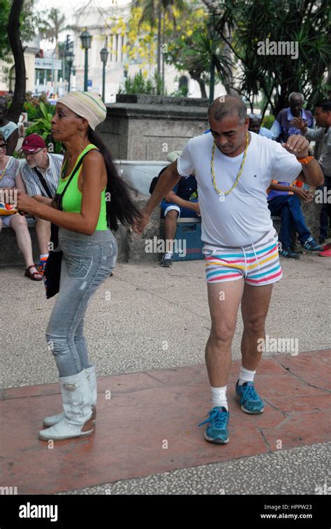 Cuban locals dancing in the Parque Central, Havana, Cuba Stock Photo ...