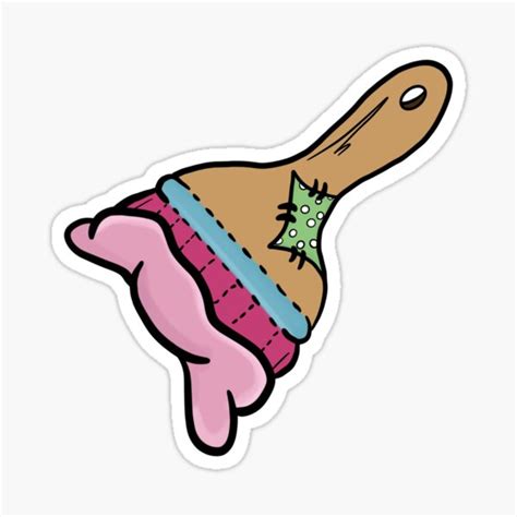 "Plushie Paint Brush" Sticker for Sale by BecksArtStuff | Redbubble