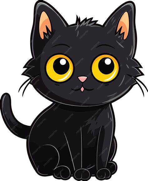 Premium Vector | Cute black cat mascot vector cartoon style