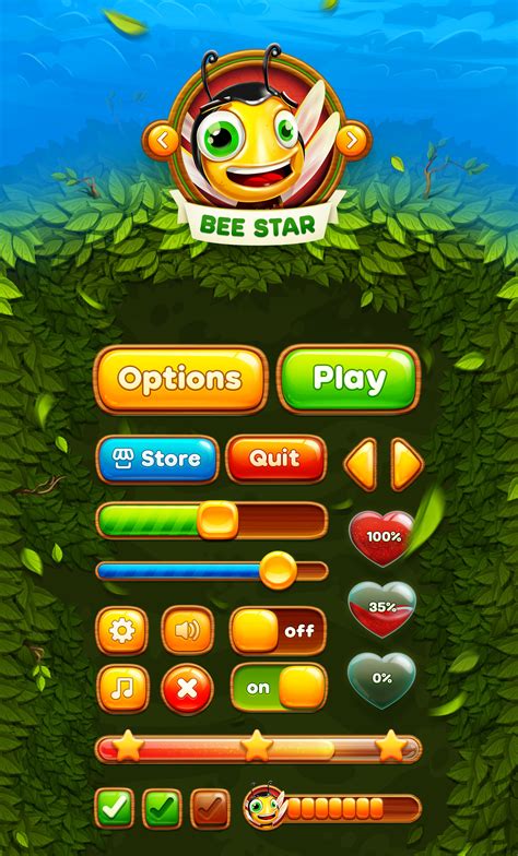 Bee Star game UI kit on Behance