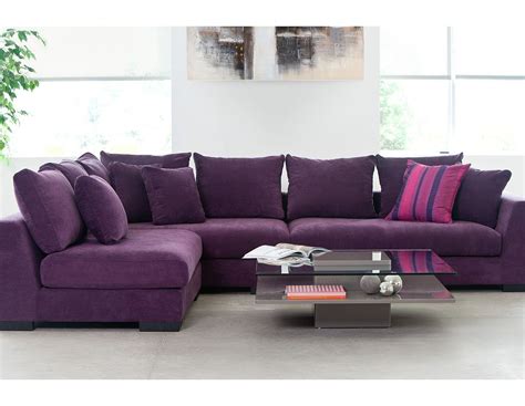 Deep Purple Sectional Sofas | Purple living room, Purple living room ...