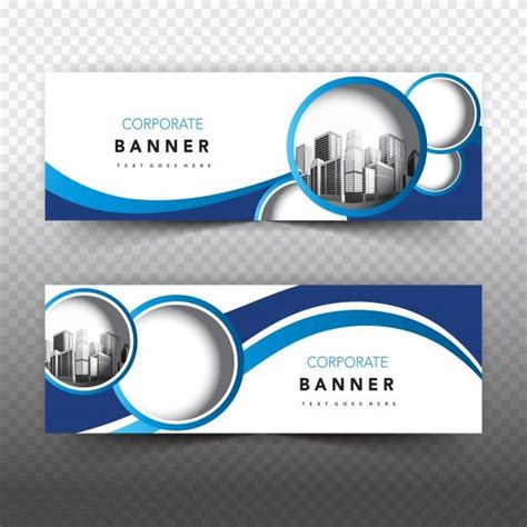 Blue and white business banner Free Vector ~ vectorkh | Business banner, Banner template design ...