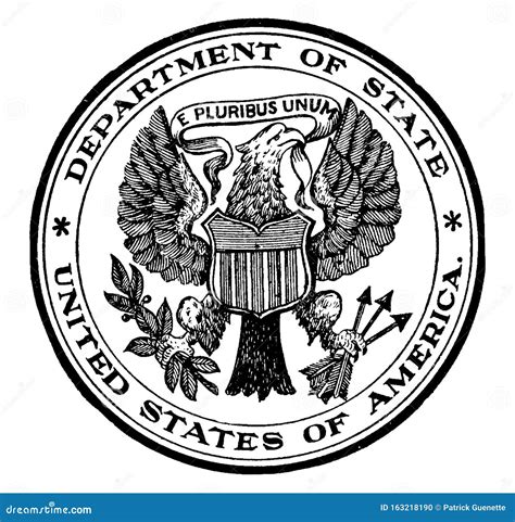 The Seal of the State Department of the United States, Vintage Illustration Stock Vector ...