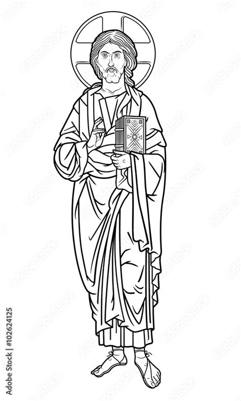 jesus christ outline Stock Vector | Adobe Stock