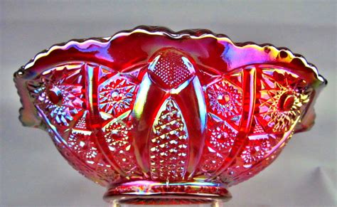 CARNIVAL GLASS - INDIANA HEIRLOOM Red Carnival Glass 10" Ruffled Bowl | eBay