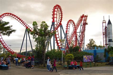 Enchanted Kingdom Theme Park Roller Coaster Twisted Railings in Santa Rosa, Laguna, Philippines ...