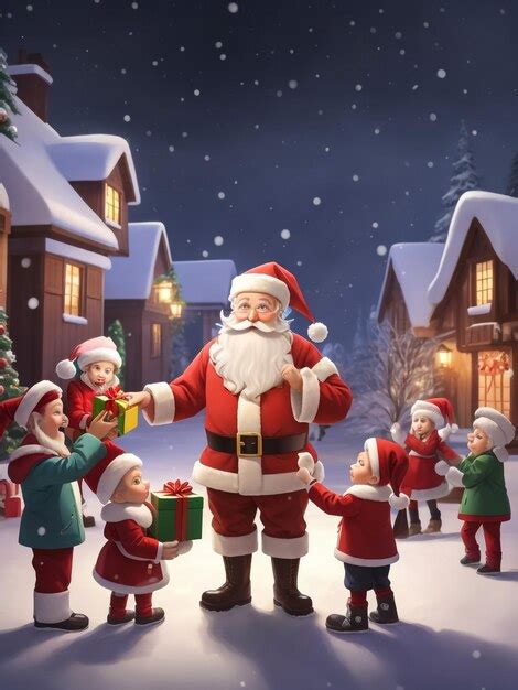 Premium AI Image | Happy santa claus in christmas village