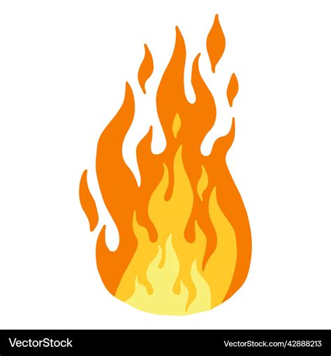 Fire flame clipart high quality Royalty Free Vector Image