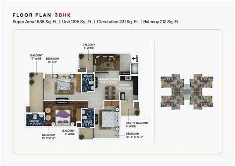 Floor Plan - 3 BHK - El Spazia