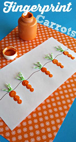 Fingerprint Carrot and Bunny Craft for Kids - Crafty Morning