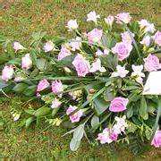 Single Ended Pink Freesia & Rose Spray - Funeral Flowers Sevenoaks