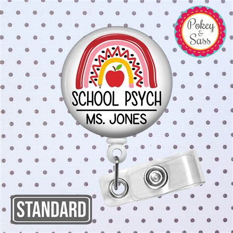 Personalized School Psychologist Badge Reel School | Etsy