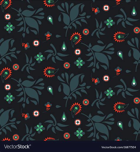 Floral paisley dark blue pattern Royalty Free Vector Image