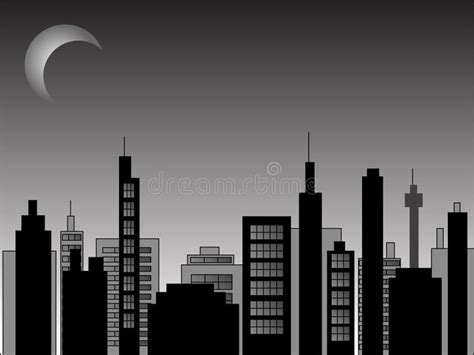 Nighttime cityscape stock vector. Illustration of scene - 3864293