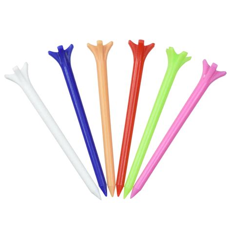 50Pcs Mixed Color Golf Tees 70mm Plastic Claw Less Resistance Golf Tees Golf Accessory on ...