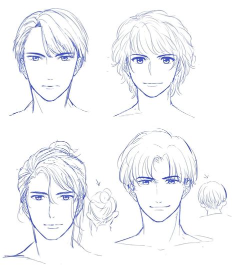 Male Anime Face Drawing Reference and Sketches for Artists