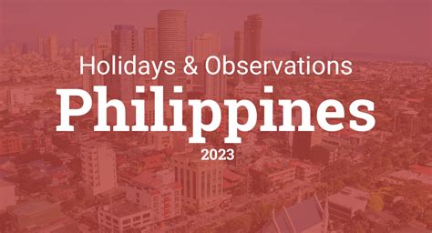 Holidays and Observances in Philippines in 2023