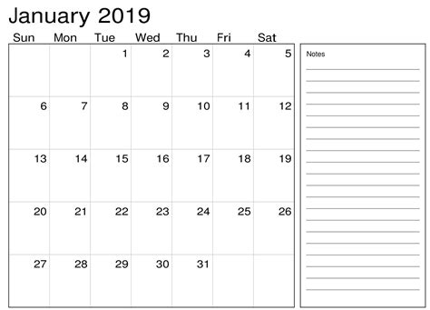Printable Calendar With Notes | Calendar Printables Free Templates