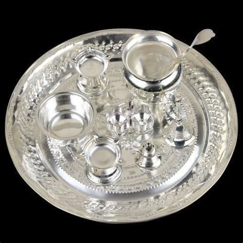 Pooja Silver Thali at best price in Kolkata by Maa Kali Silver House ...