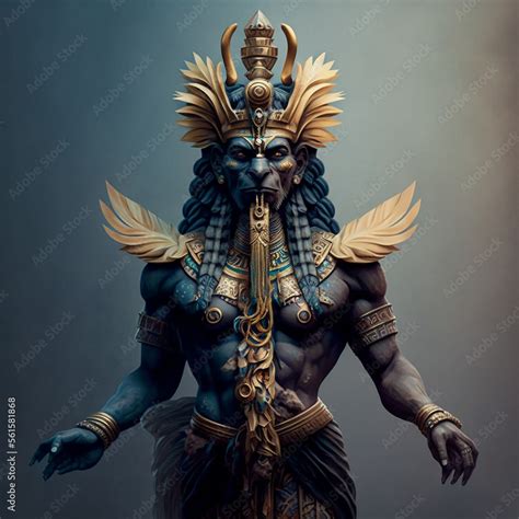 Ancient Sumerian mythology. Enki,ancient Sumerian mythological god. Created with Generative AI ...