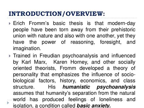 Erich fromm humanistic psychoanalysis