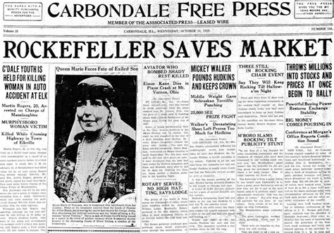 The Great Depression: Newspaper headlines from the 1929 stock market ...