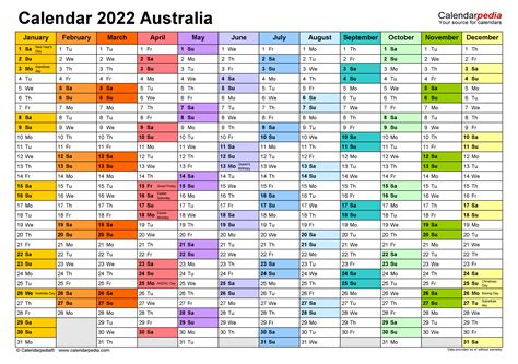 2022 Calendar Printable Australia | PRINTABLE CALENDAR 2021