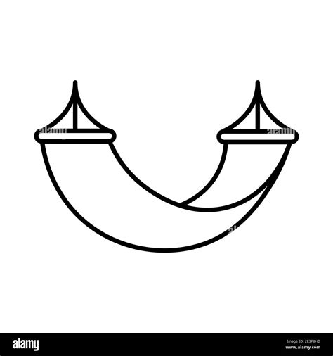 Beach hammock outline vector icon. Hammock line isolated travel design illustration Stock Vector ...