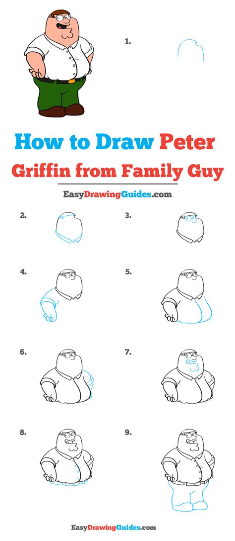 How to Draw Peter Griffin from Family Guy - Really Easy Drawing ...