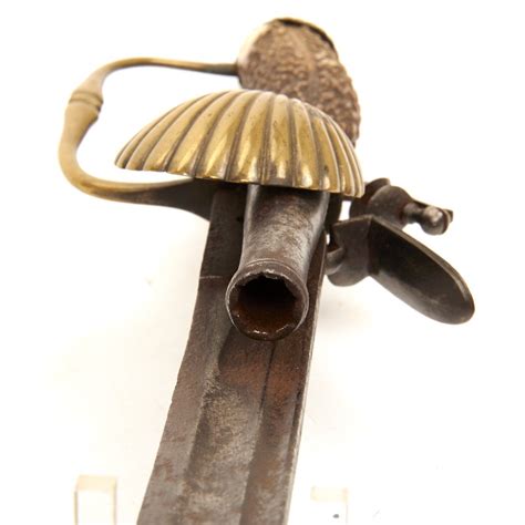 Original English Flintlock Hunting Sword Pistol Circa 1740 – International Military Antiques