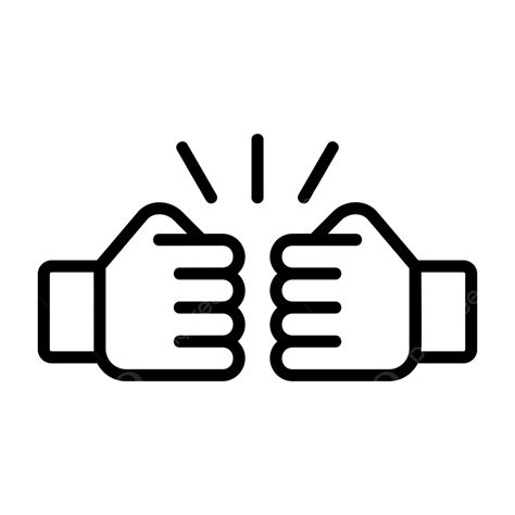 Fist Bump Line Icon Vector, Fist Bump Icon, Fist Bump, Brotherhood PNG and Vector with ...